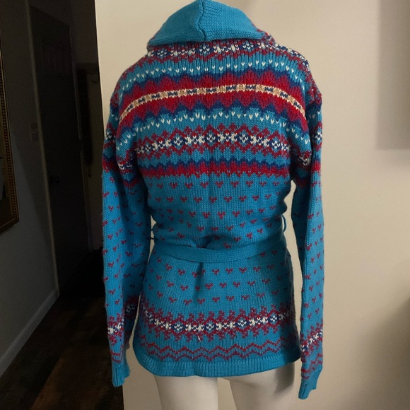 Vintage Fair Isle Wrap Sweater S - Picture 3 of 4